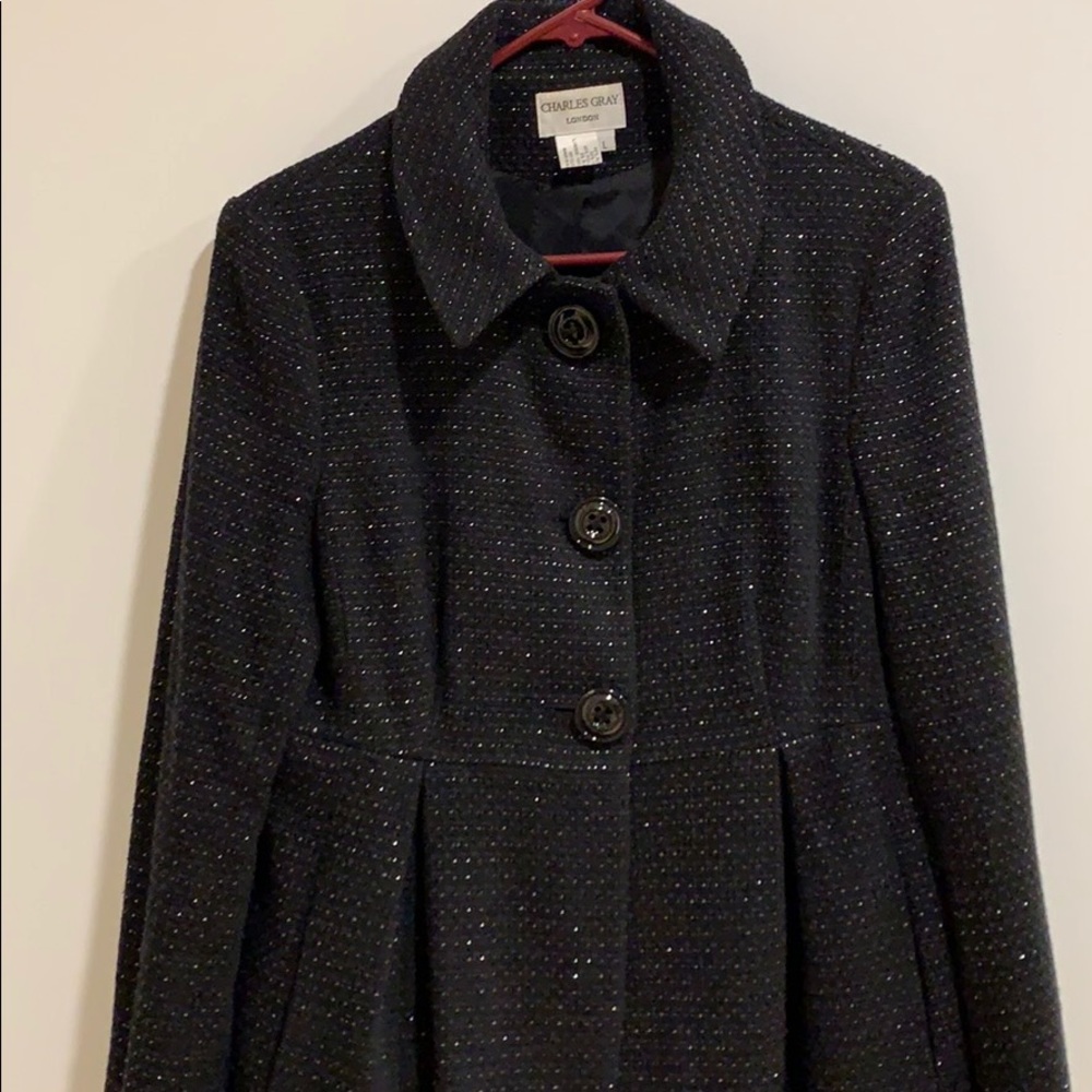 Charles Gray, black swing coat